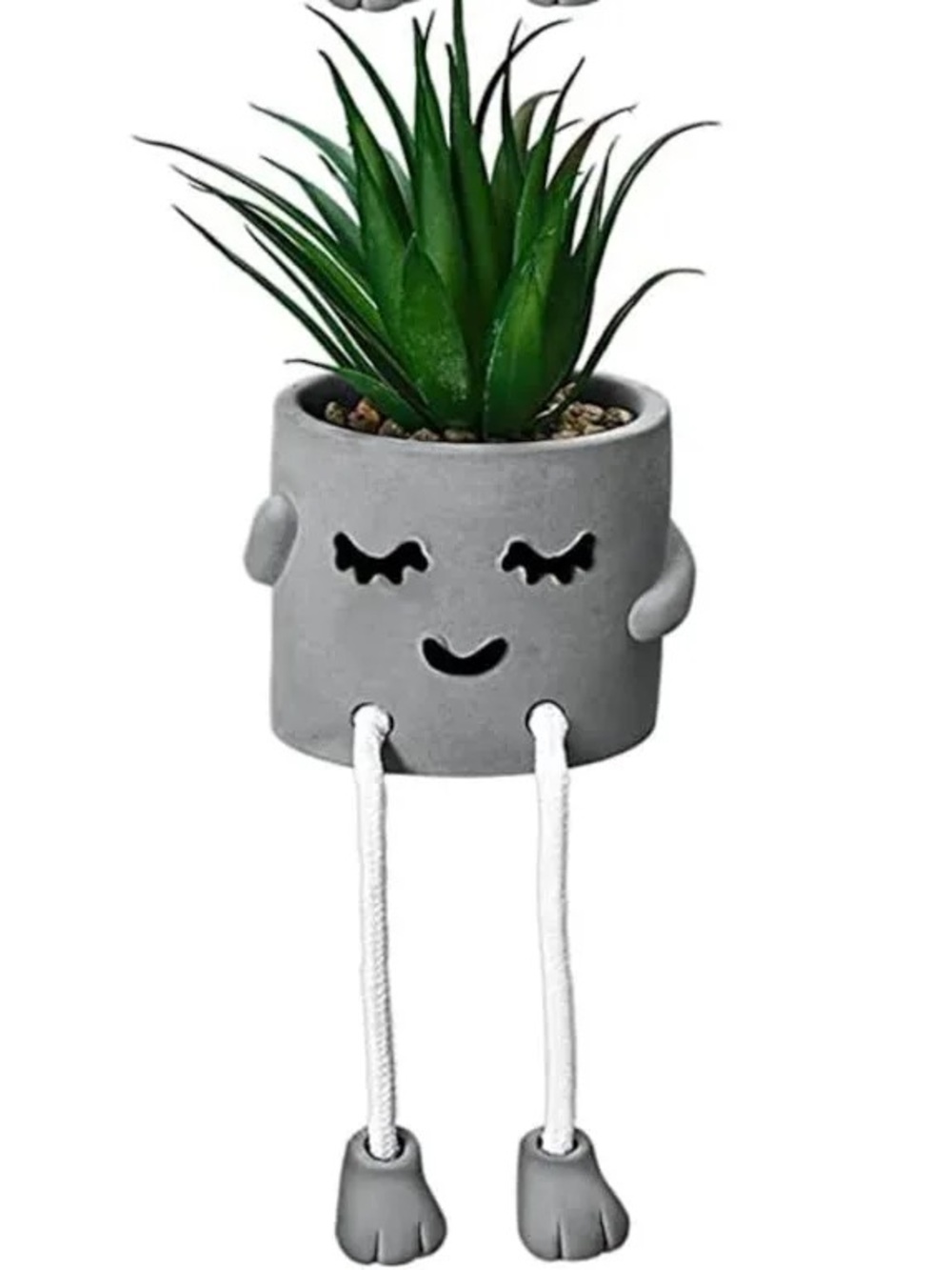 Zen Home Artificial Potted Whimsical Succulent -Shy Dad w/ Santa Hat/sunglasses